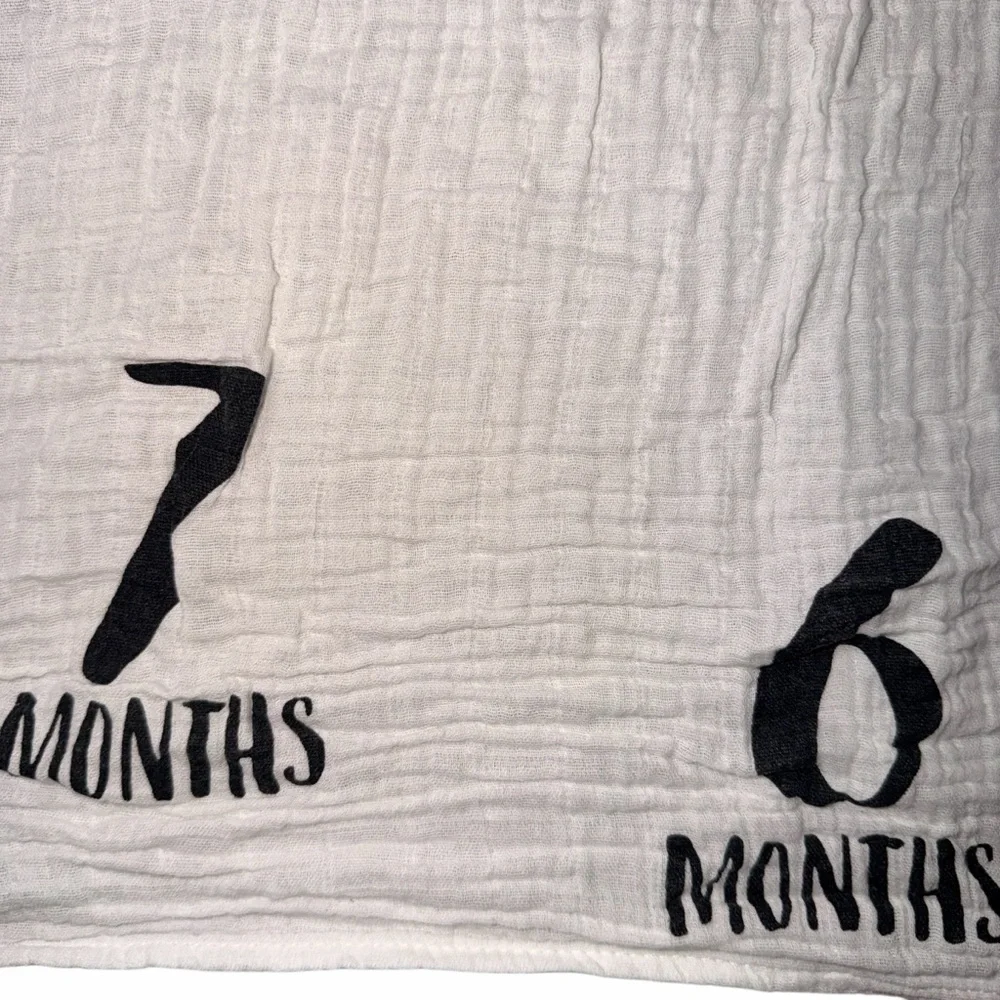 Baby Monthly Milestone Muslin Swaddle Blanket 1-12 Months Photo Prop